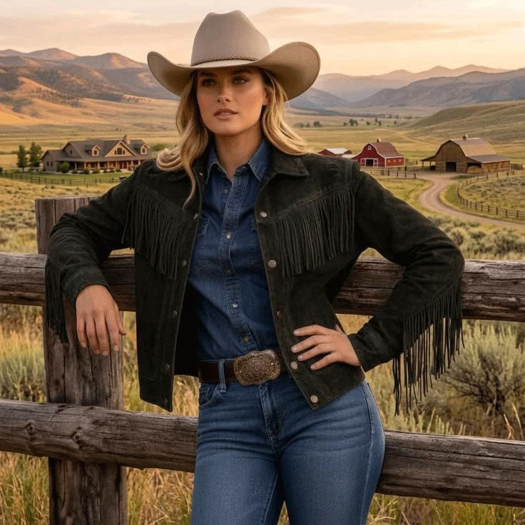 Women's Western Leather Jackets | Chic Fringe & Suede Styles - Native Leather Shop 