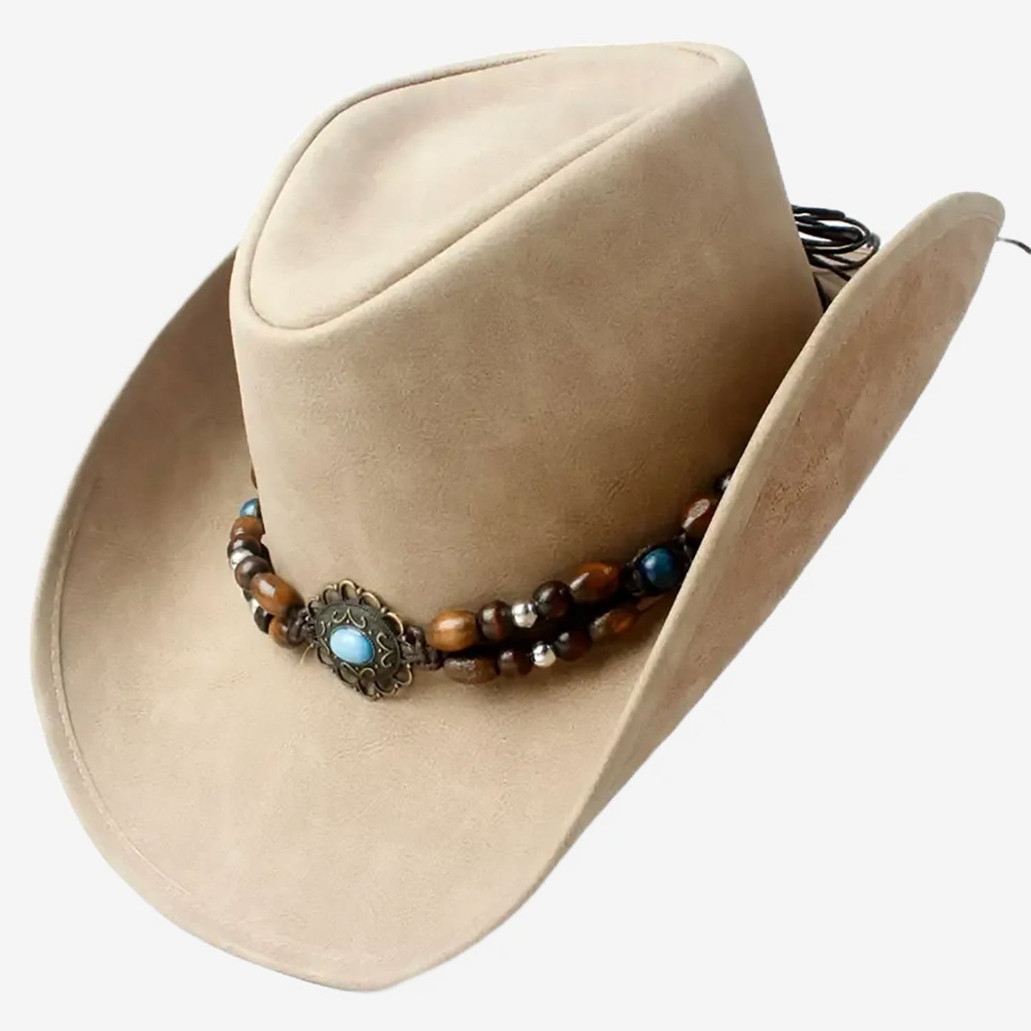 Beige Leather Cowboy Hat NLS-230