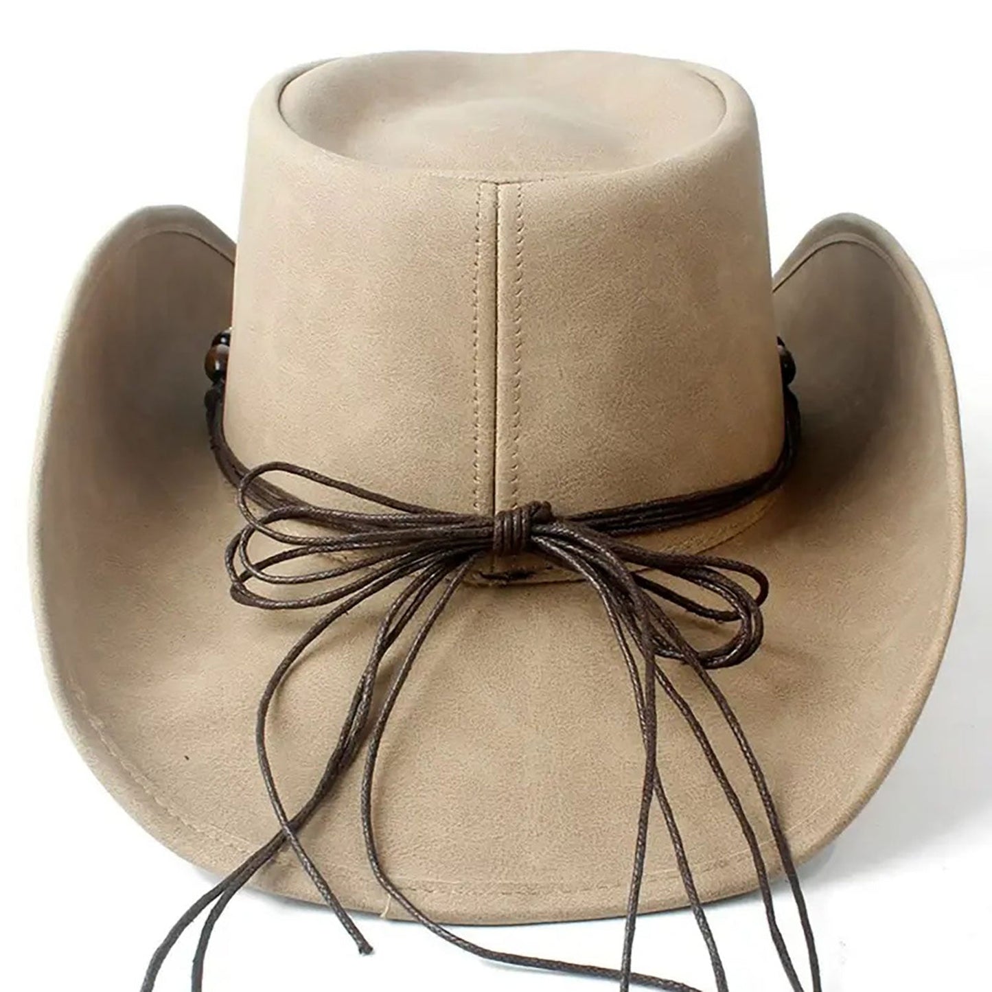 Beige Leather Cowboy Hat NLS-230