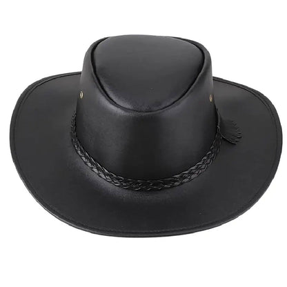 Black Faux Leather Cowboy Hat NLS-251