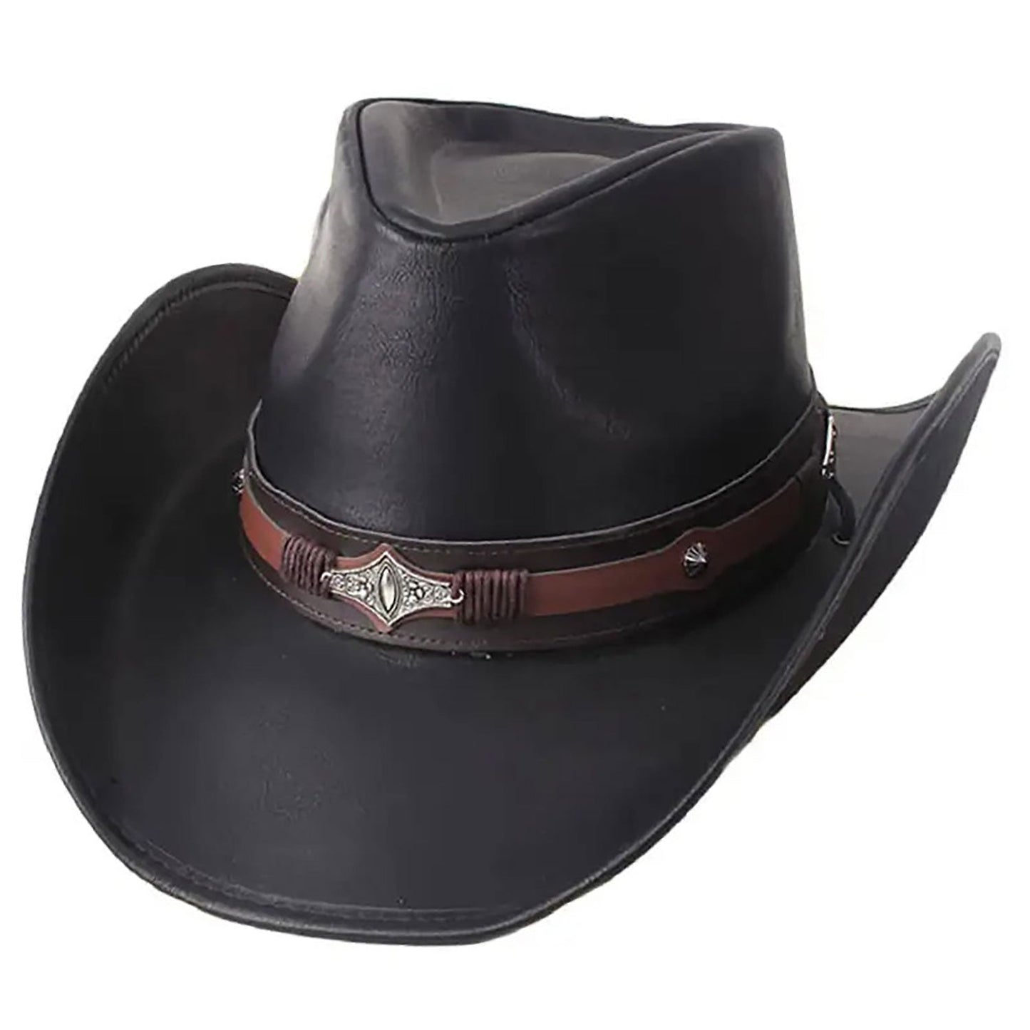 Black Leather Cowboy Hat NLS-249