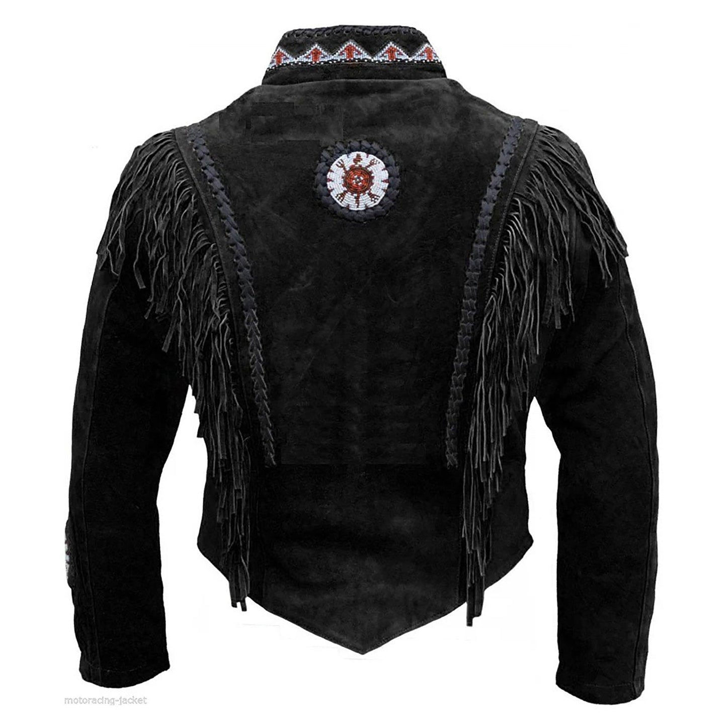 Black Western Fringe Leather Jacket for Women Cowgirl Style NLS-073