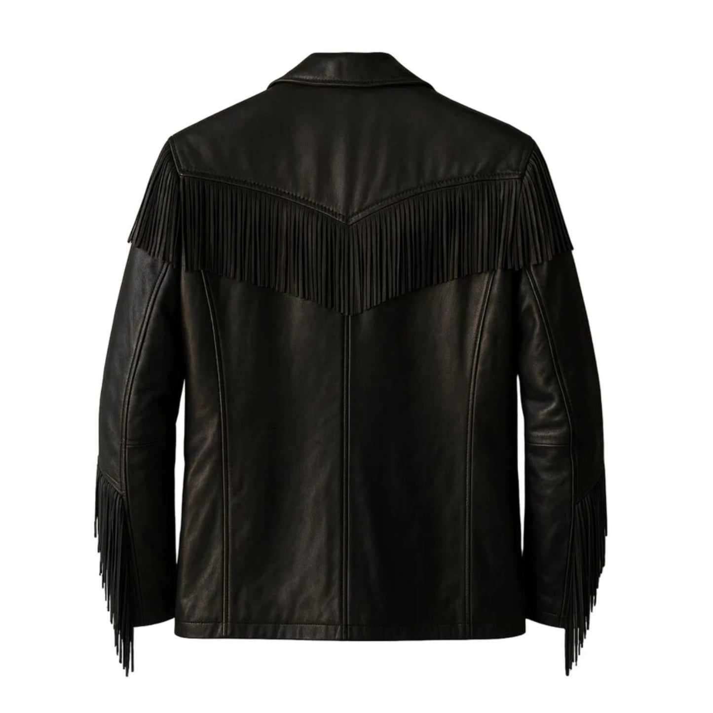 Black Women’s Western Fringe Leather Jacket NLS-019