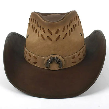 Brown Leather Cowboy Hat NLS-241