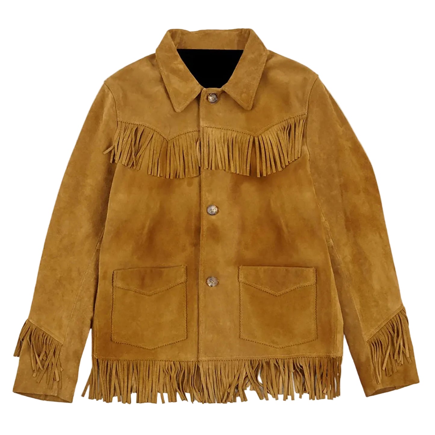 Brown Western Fringe Jacket Suede Leather Cowboy Jacket NLS-069