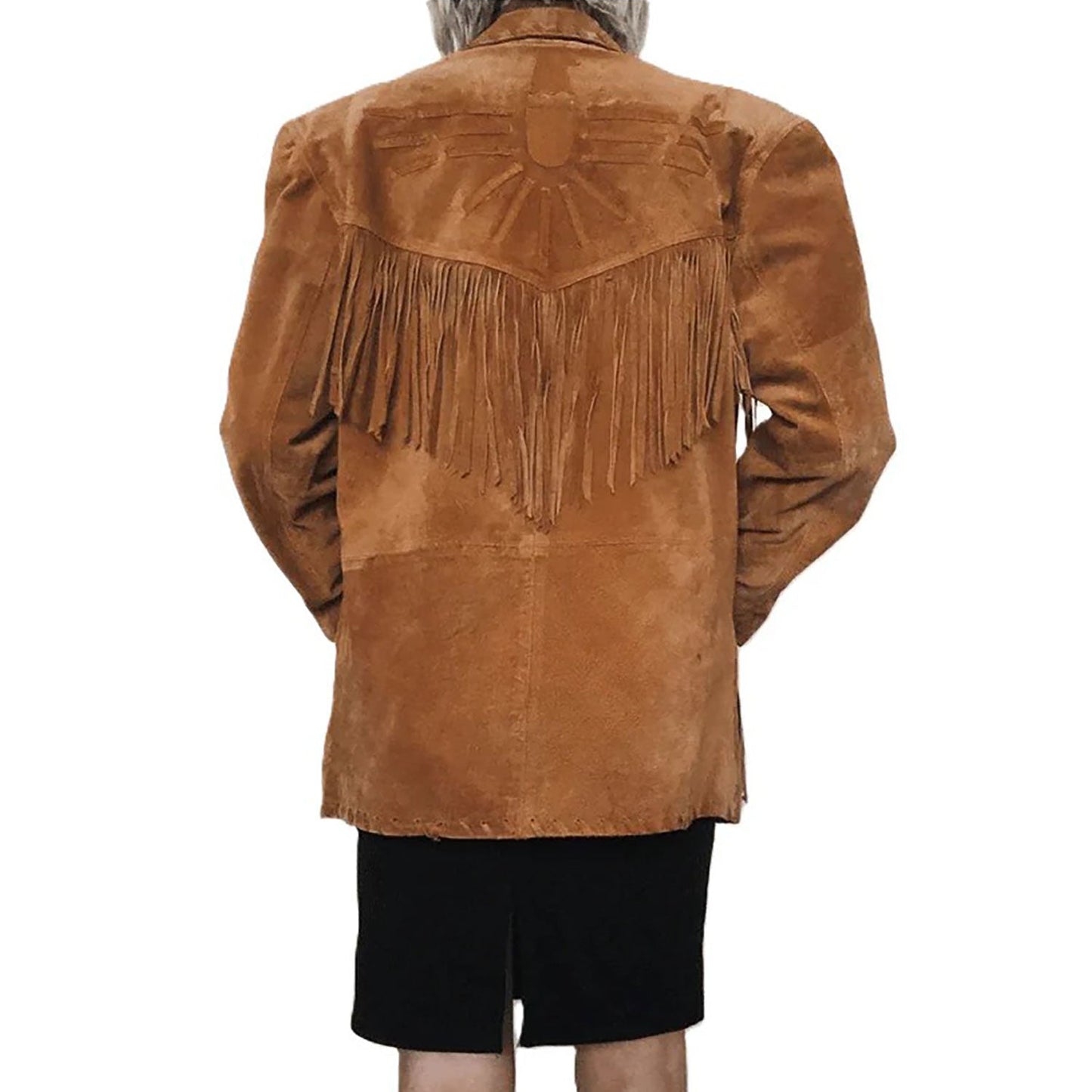 Brown Western Fringe Leather Jacket for Women Cowgirl Style NLS-071