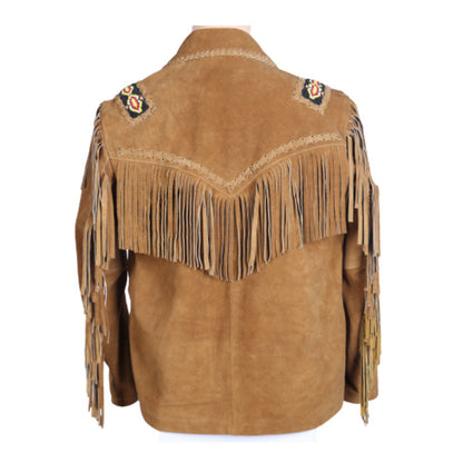 Brown Western Leather Fringe Cowboy Jacket NLS-200