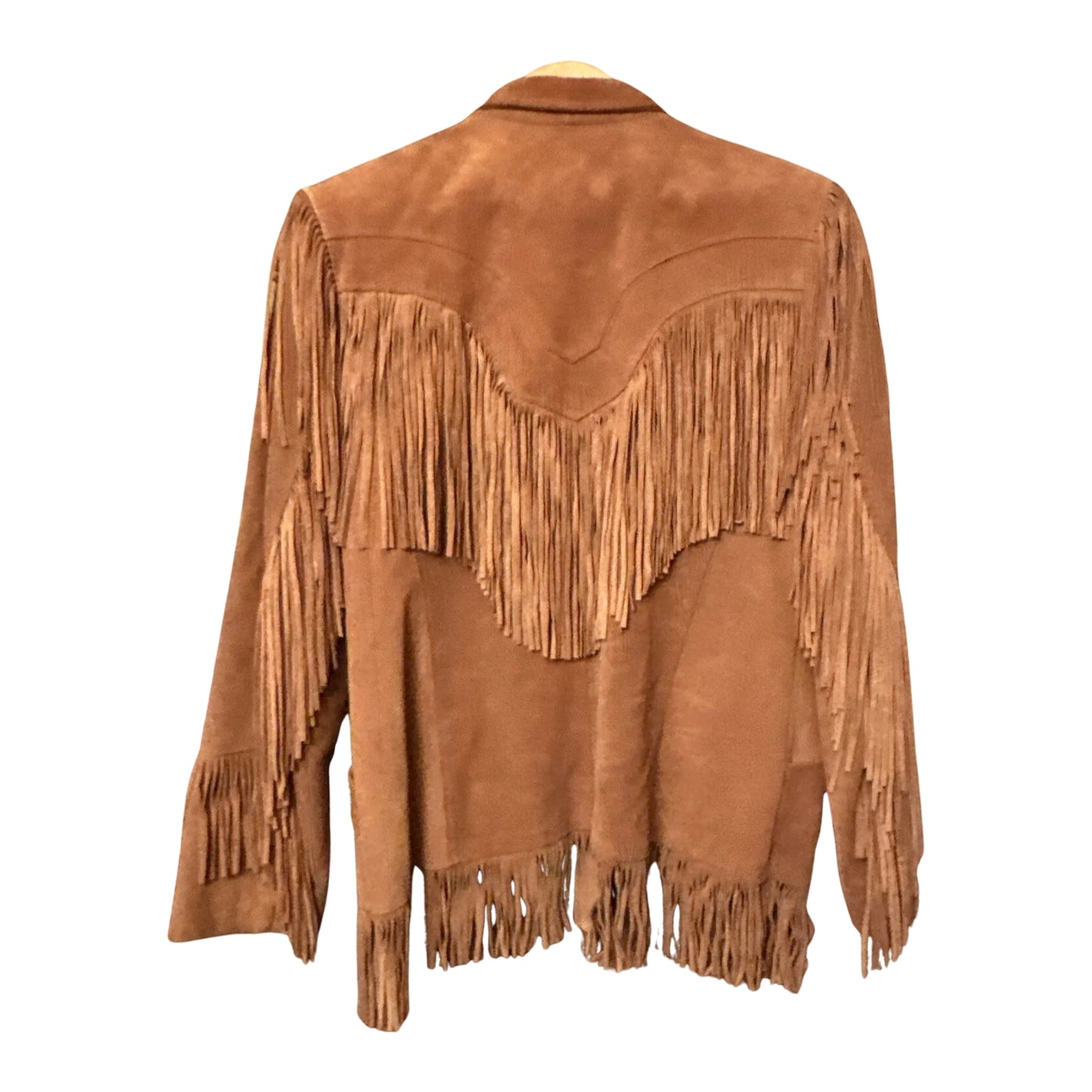 Brown Western Leather Fringe Cowboy Jacket NLS-203