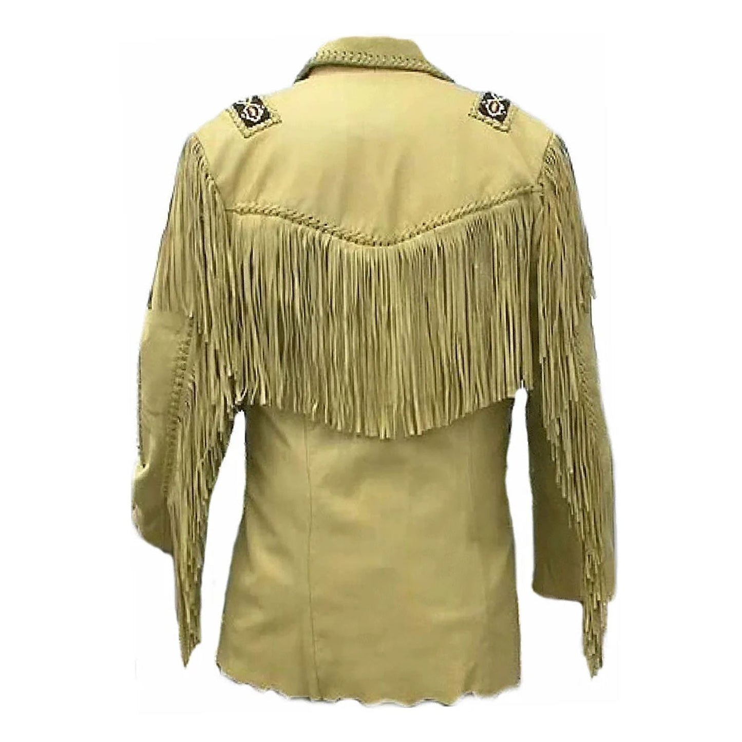 Brown Western Leather Fringe Cowboy Jacket NLS-205