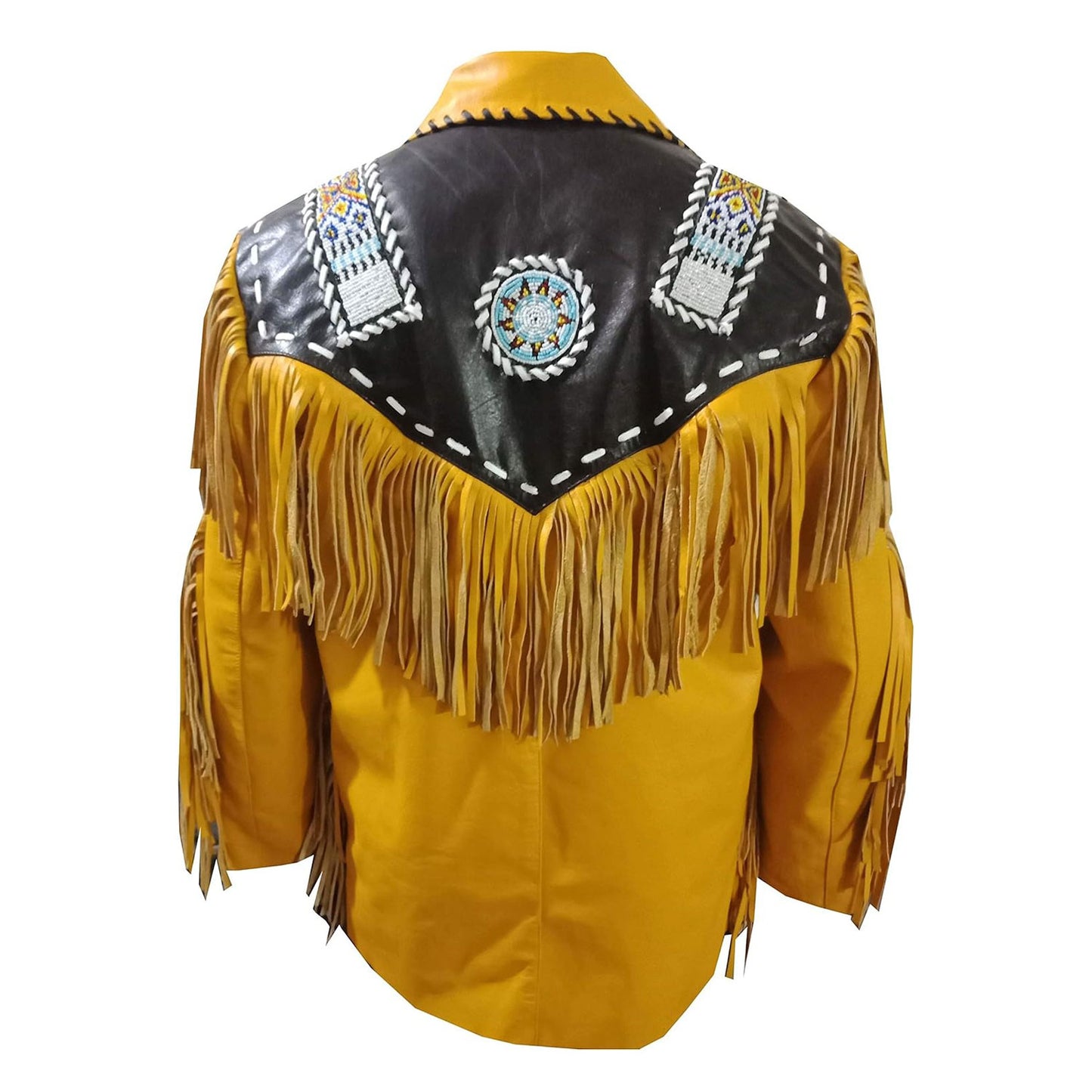 Brown Western Leather Fringe Cowboy Jacket NLS-209