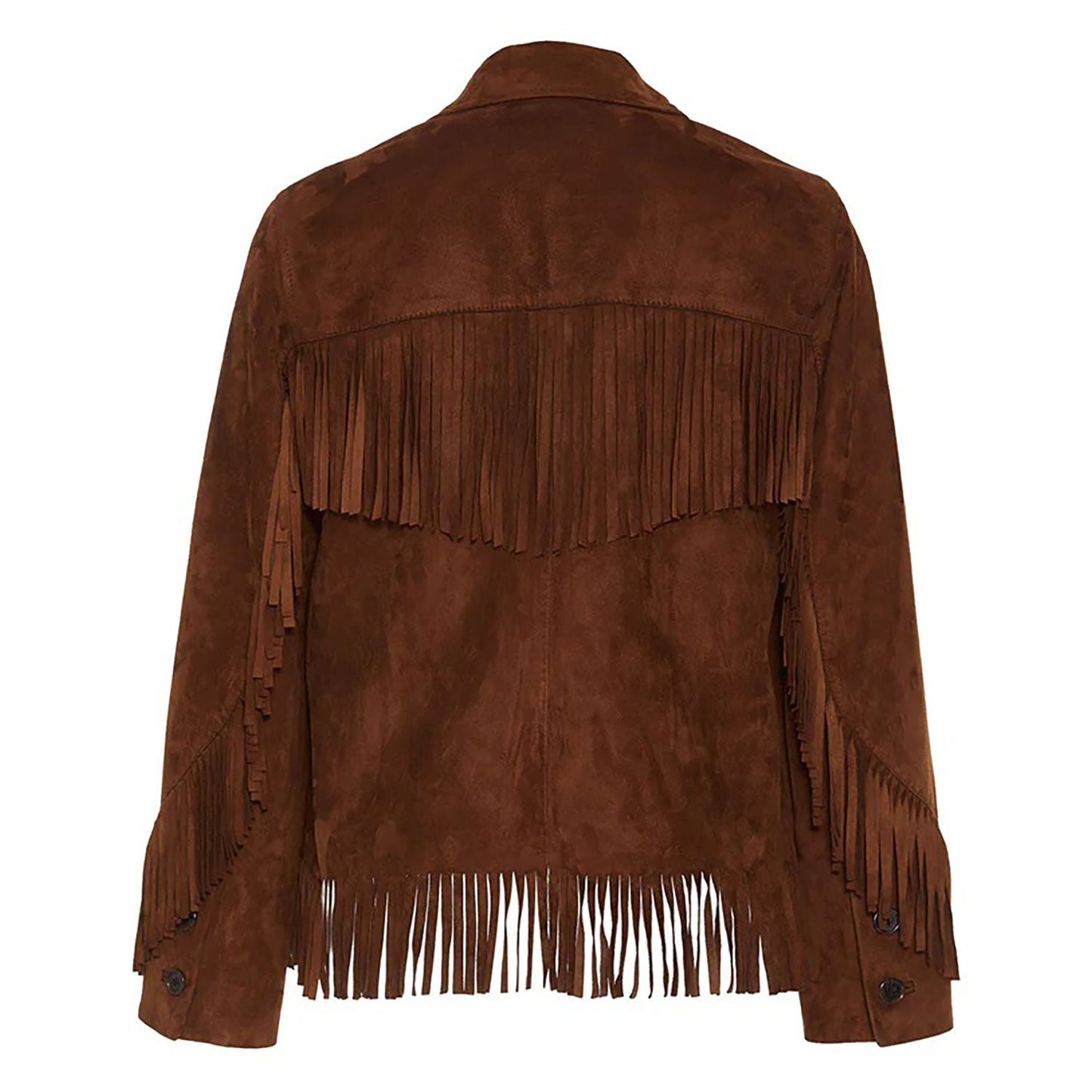 Brown Western Suede Leather Fringe Cowboy Jacket NLS-089