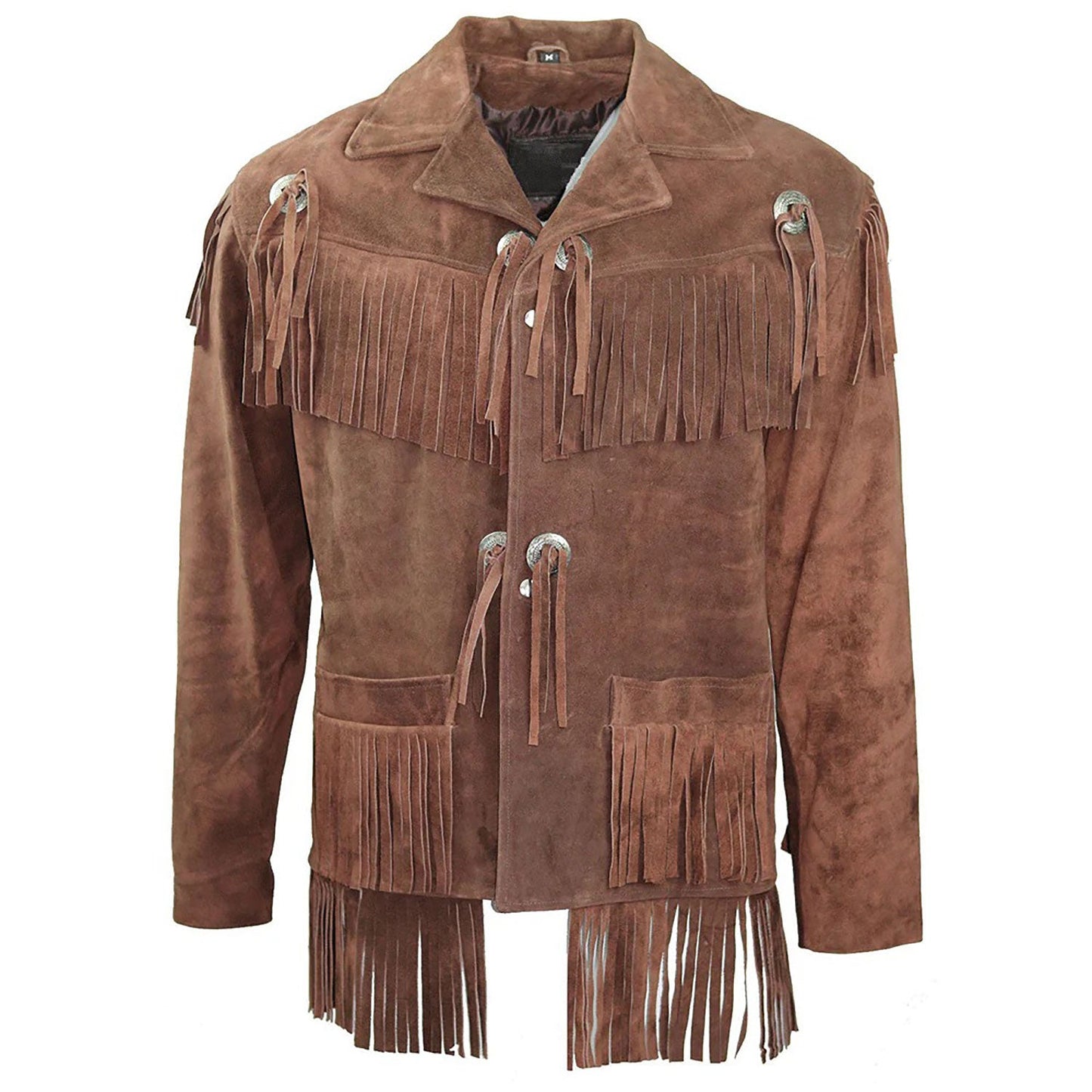 Brown Western Suede Leather Fringe Cowboy Jacket NLS-090