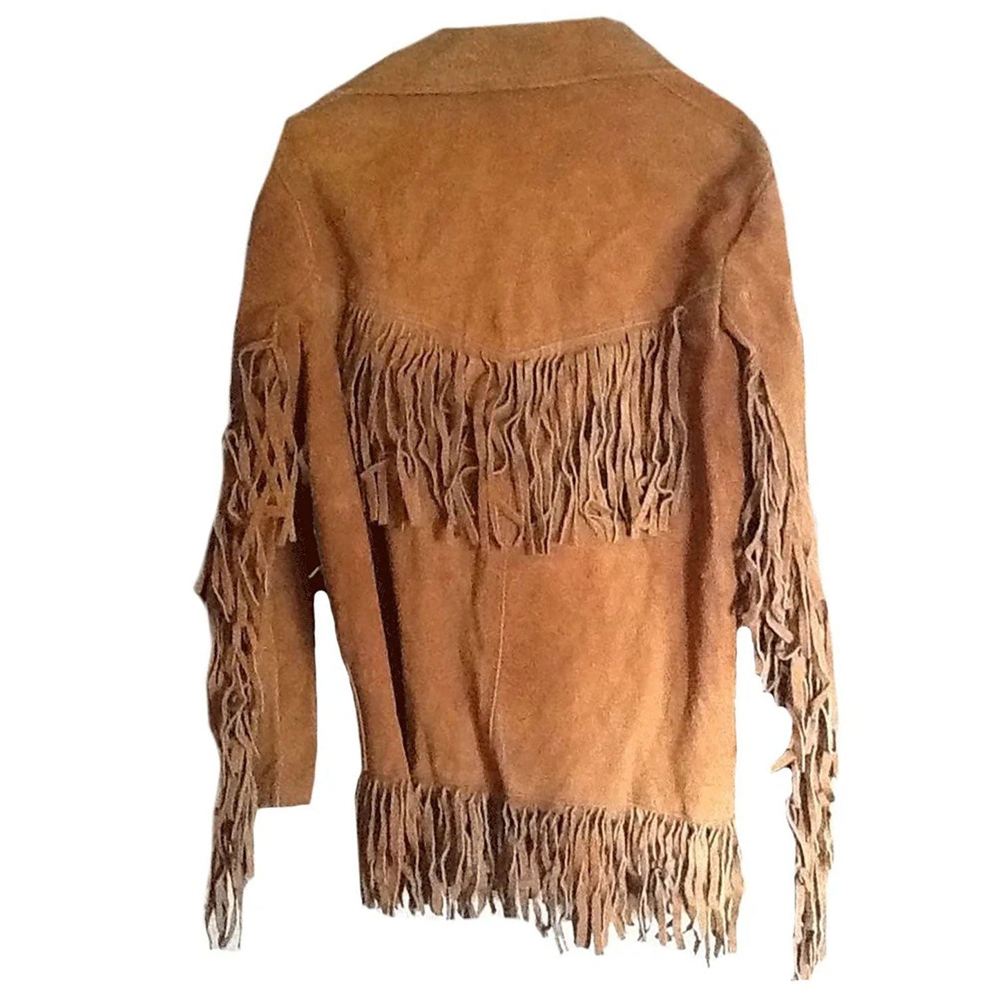 Brown Western Suede Leather Fringe Cowboy Jacket NLS-091