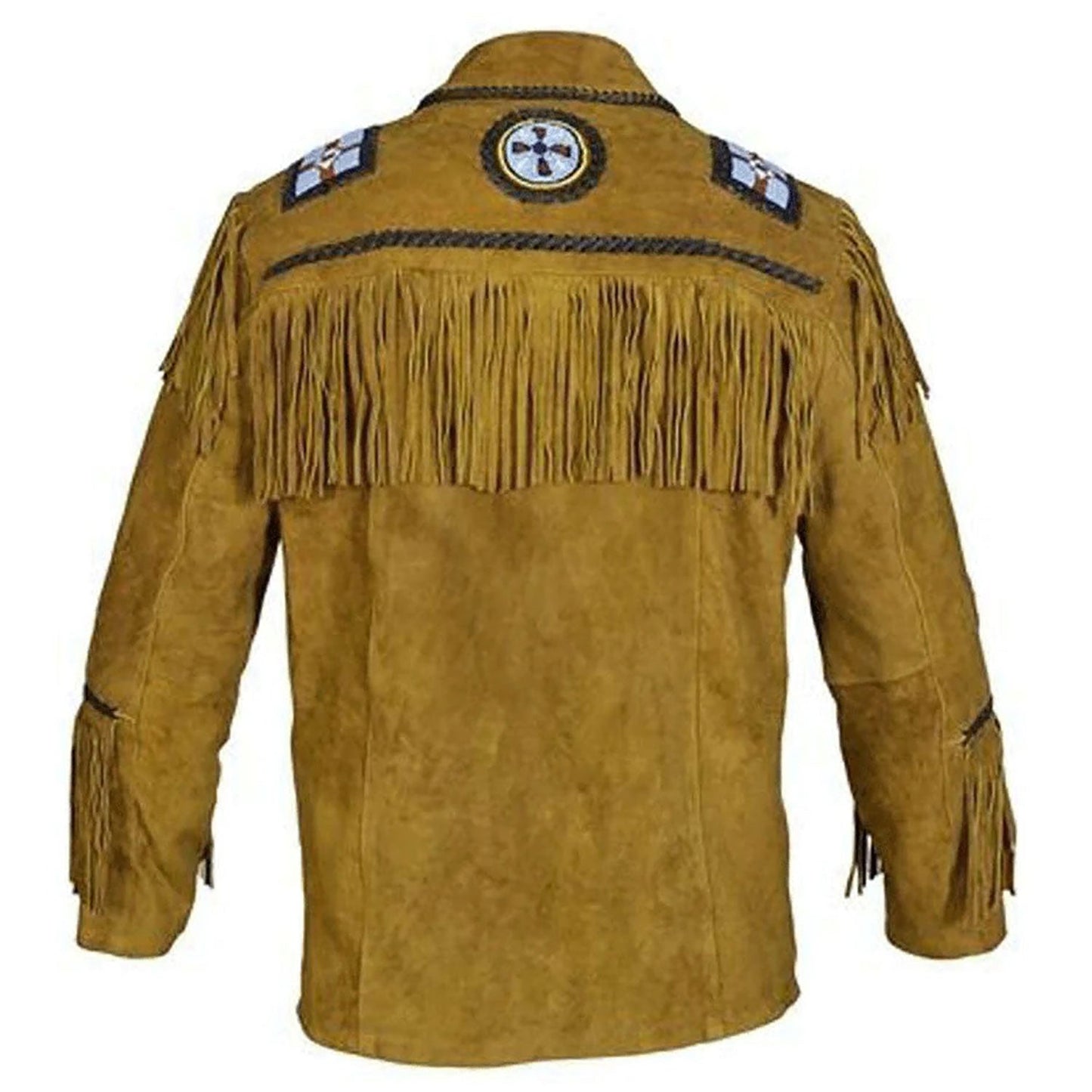 Brown Western Suede Leather Fringe Cowboy Jacket NLS-125