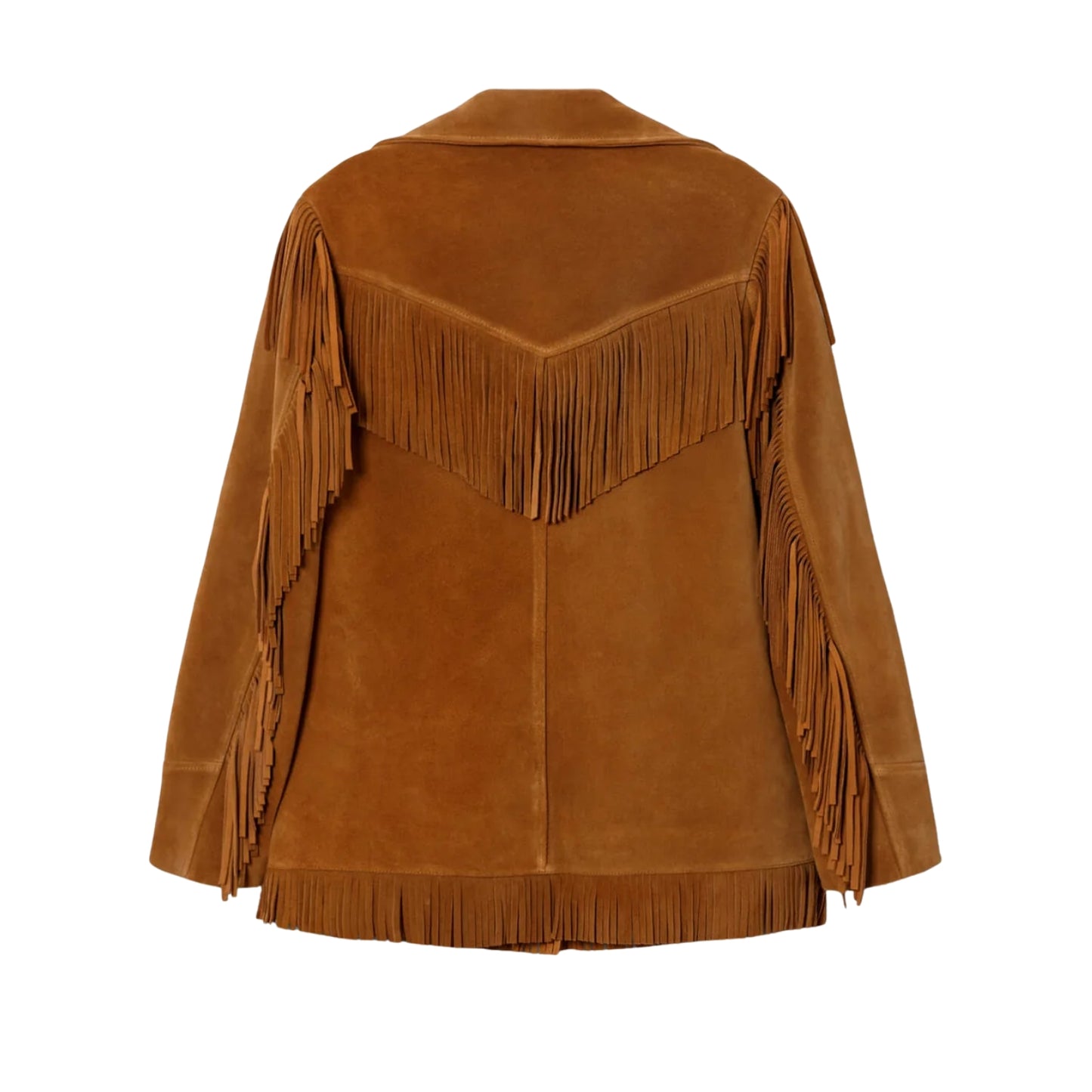 Brown Western Suede Leather Fringe Cowboy Jacket NLS-099