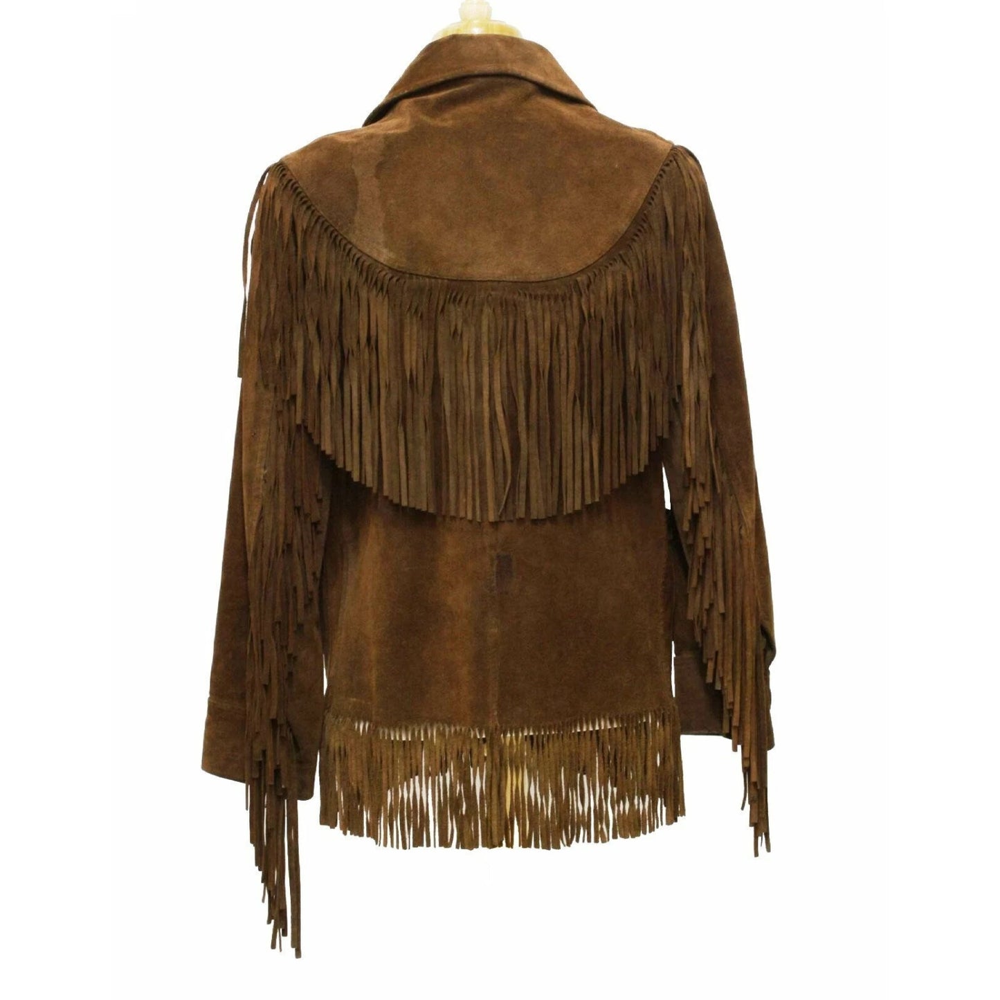 Brown Western Suede Leather Fringe Cowboy Jacket NLS-102