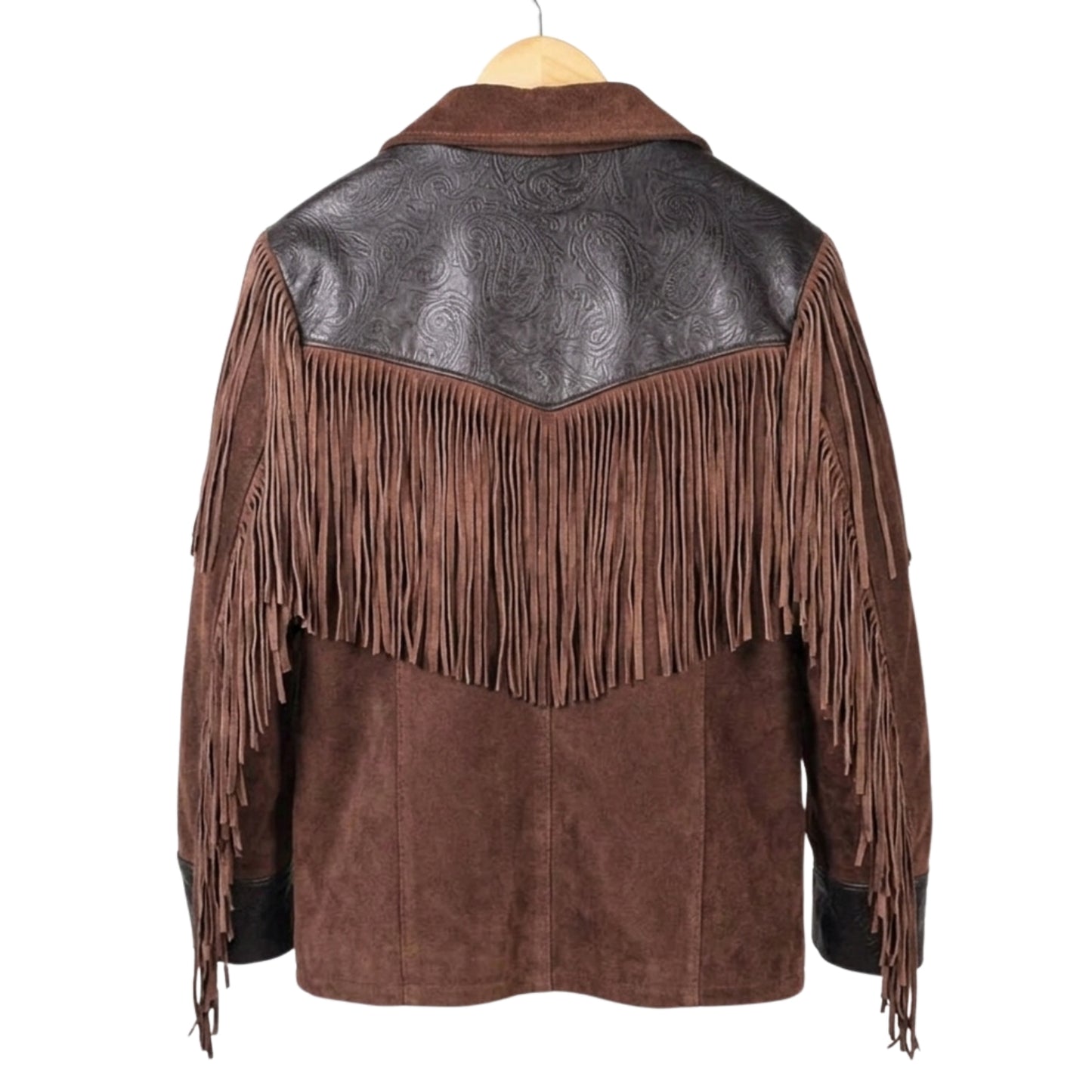 Brown Western Suede Leather Fringe Cowboy Jacket NLS-105
