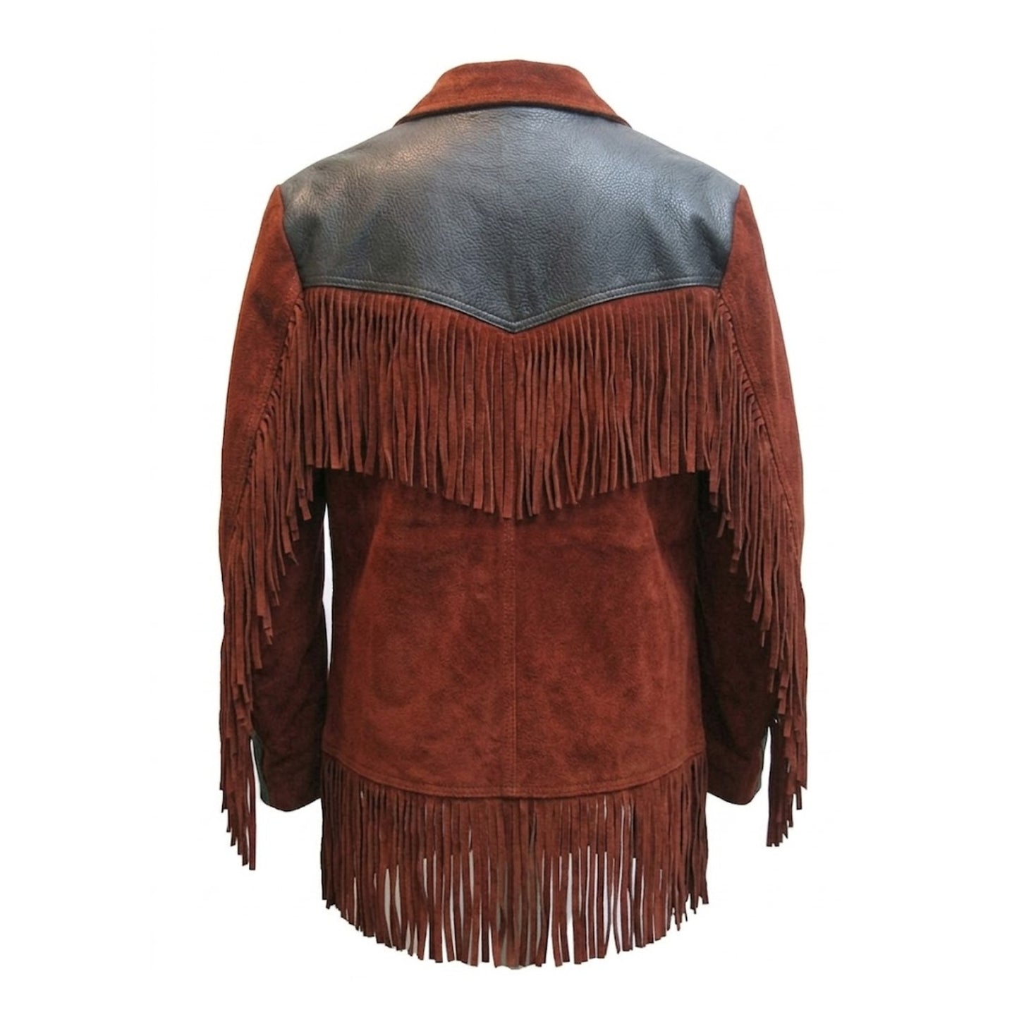 Brown Western Suede Leather Fringe Cowboy Jacket NLS-113