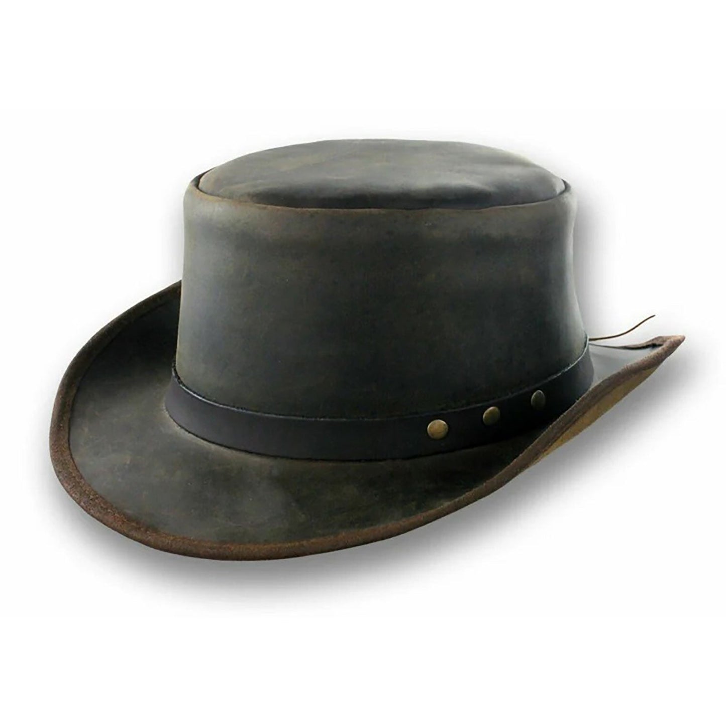 Distressed Coachman Leather Hat Steampunk Deadman Topper Biker Hat NLS-267