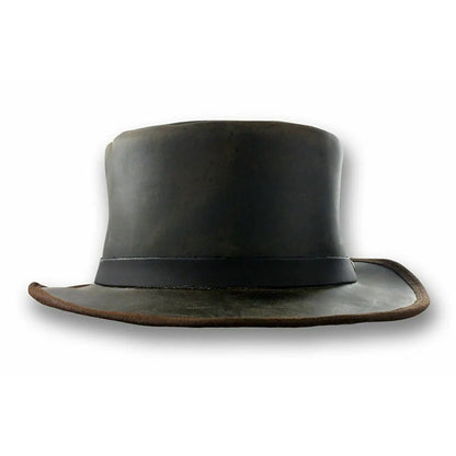 Distressed Coachman Leather Hat Steampunk Deadman Topper Biker Hat NLS-267