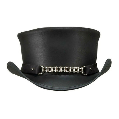 El Dorado Deadman Biker Chrome Chain Cowboy Leather Hat Steampunk Biker NLS-266