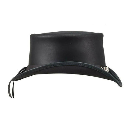 El Dorado Deadman Biker Chrome Chain Cowboy Leather Hat Steampunk Biker NLS-266