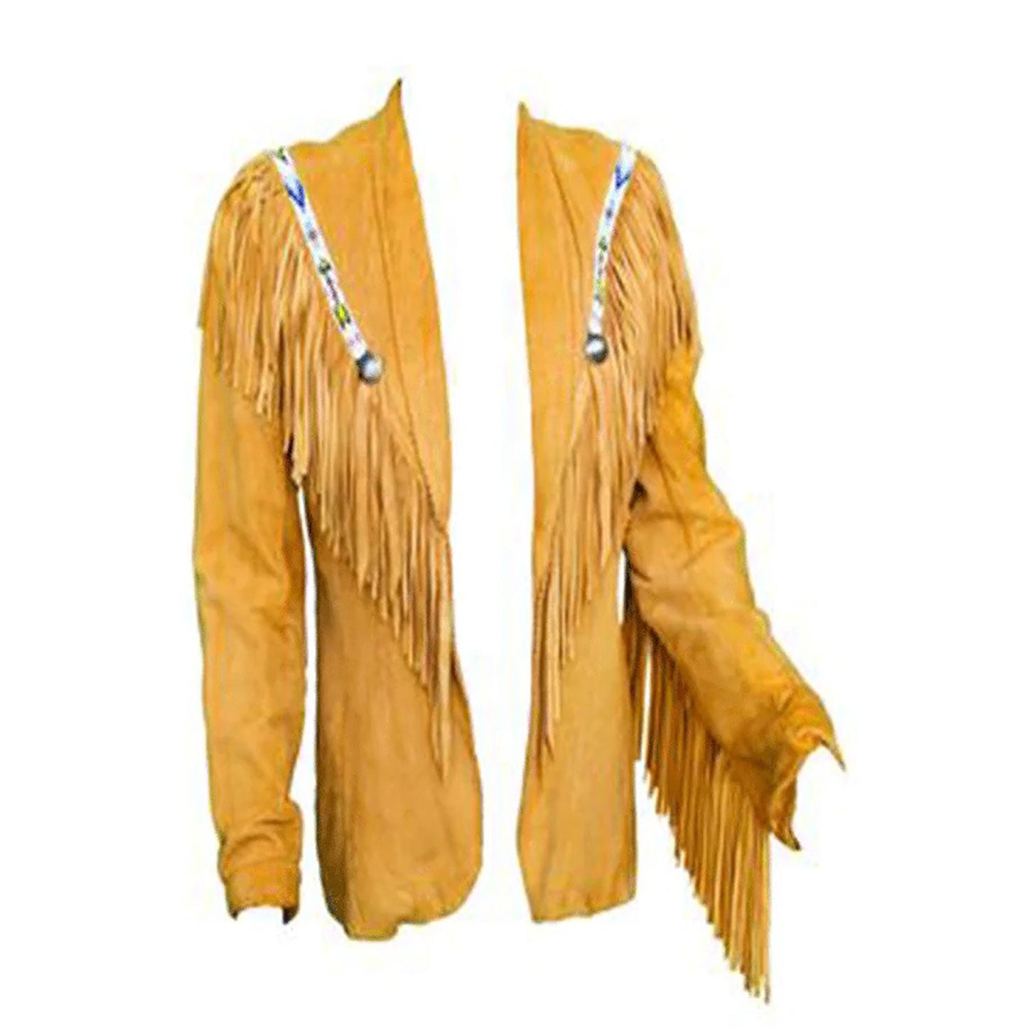 Golden Western Suede Leather Fringe Cowboy Jacket NLS-065
