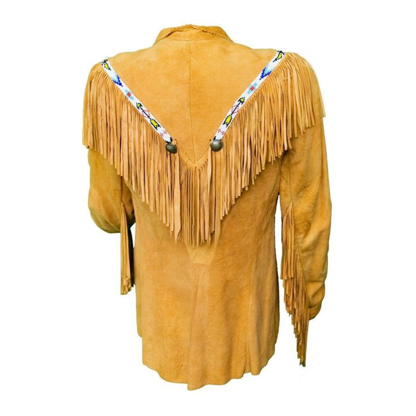 Golden Western Suede Leather Fringe Cowboy Jacket NLS-065