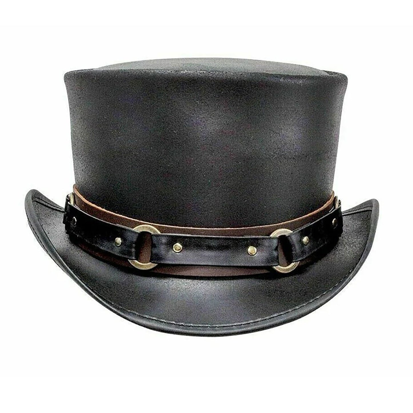 Steampunk Deadman El Dorado Buffalo 5 Cent Band Biker Leather Hat NLS-268