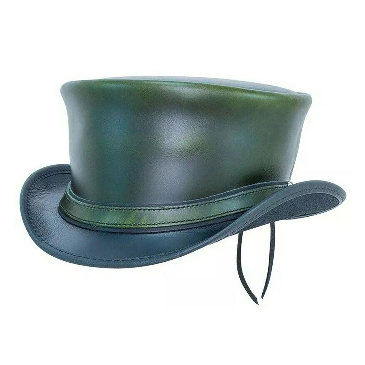Steampunk Green Color El Dorado Motorcycle Ban Biker Leather Hat NLS-269