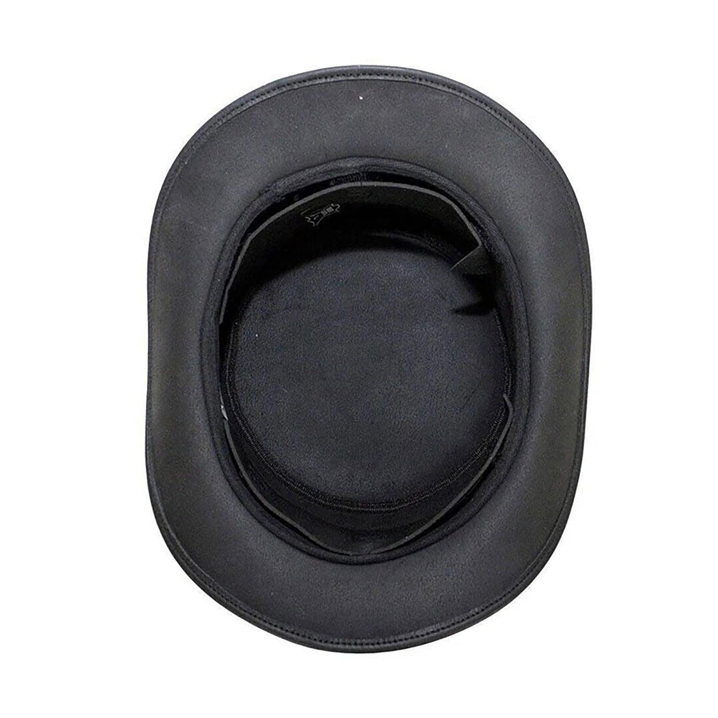 Steampunk Deadman Hat Black Cowhide Leather Biker Style NLS-263