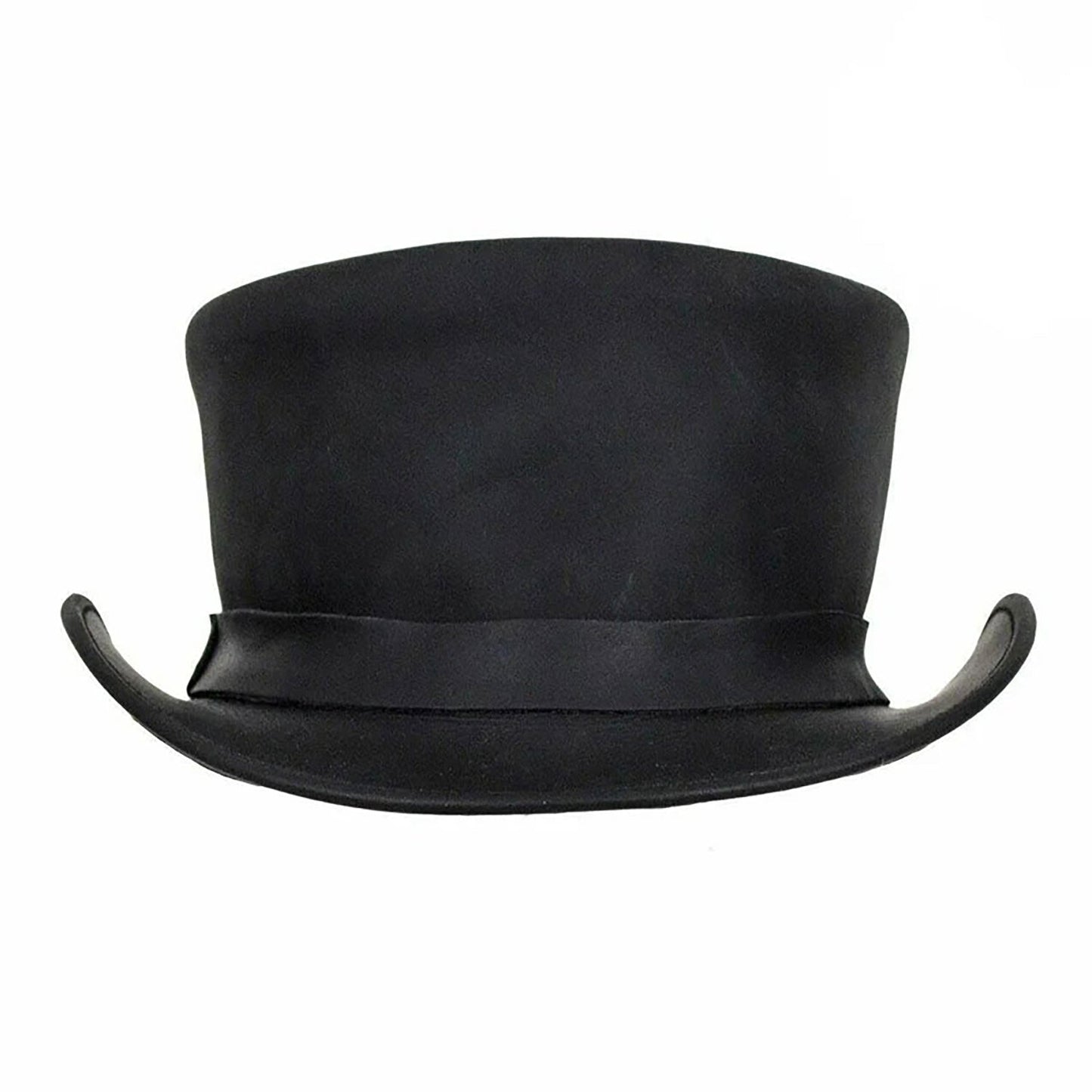 Steampunk Deadman Hat Black Cowhide Leather Biker Style NLS-263