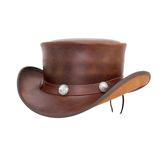Steampunk El Dorado Brown Leather Hat NLS-260