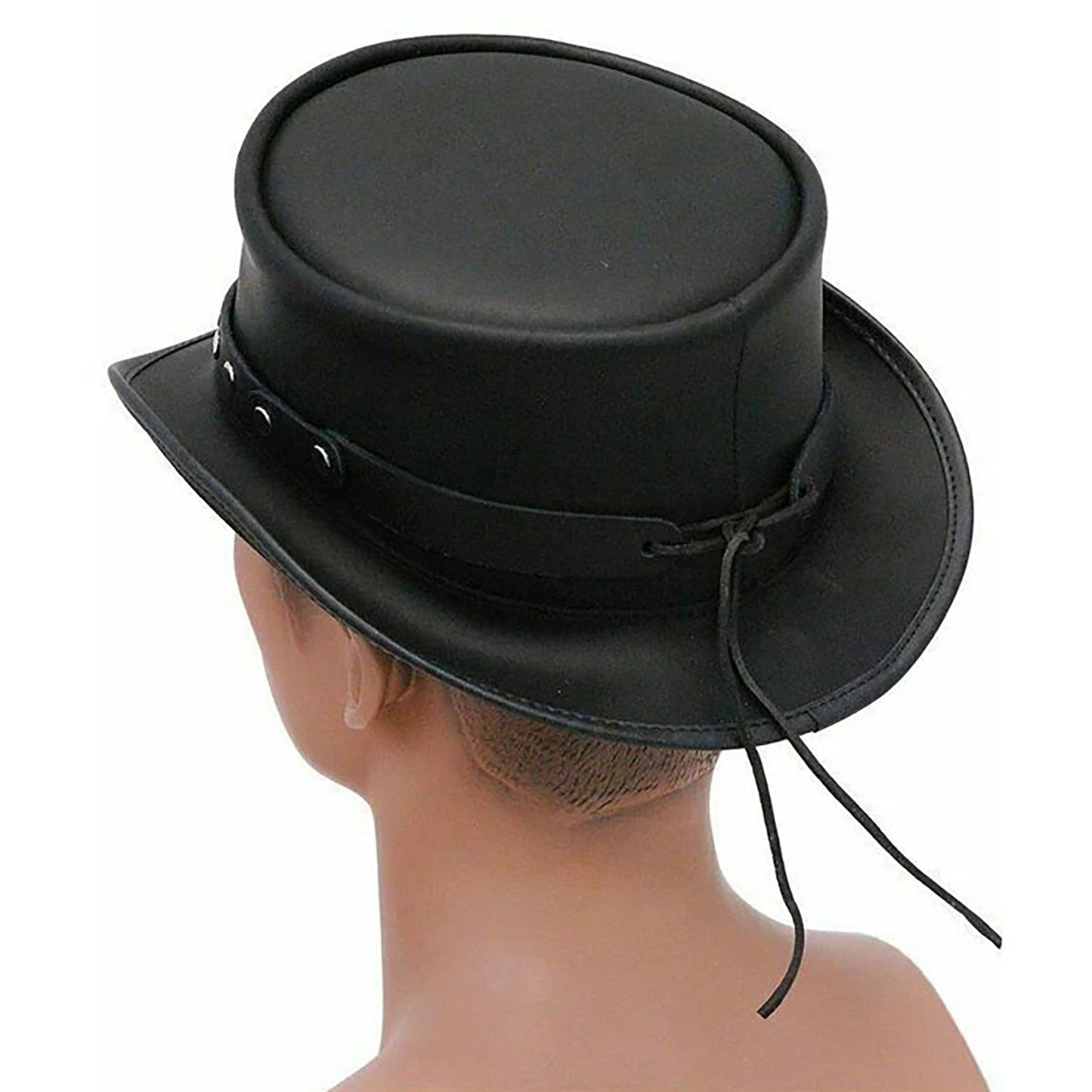 Steampunk El Dorado Deadman Leather Biker w/ Rivet Trim Hatband Leather Hat NLS-264