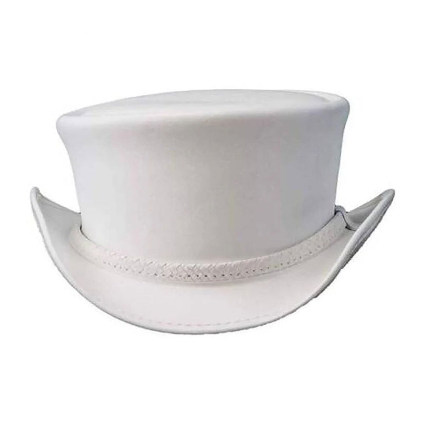 Steampunk white Ghost El Dorado Motorcycle Ban Biker Leather Hat NLS-257