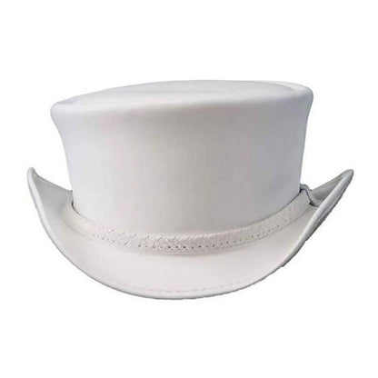 Steampunk white Ghost El Dorado Motorcycle Ban Biker Leather Hat NLS-257