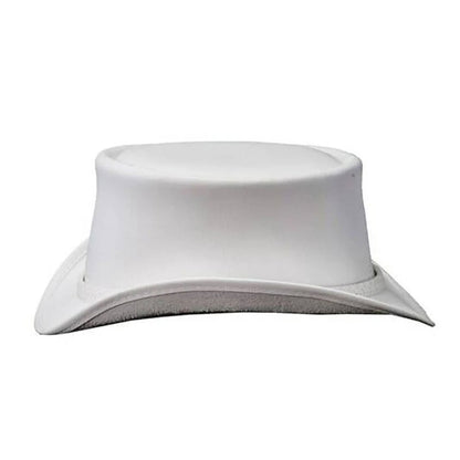 Steampunk white Ghost El Dorado Motorcycle Ban Biker Leather Hat NLS-257